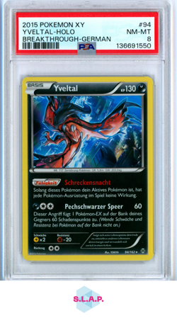 YVELTAL-HOLO BRE4KTHROUGH-GERMAN POKEMON XY BRE4KTHROUGH 2015 94 PSA 8 - Image 1