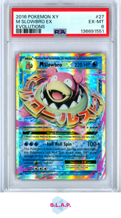 M SLOWBRO EX EVOLUTIONS POKEMON XY EVOLUTIONS 2016 27 PSA 6 - Image 1