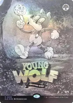 Young Wolf (Black & White Foil) -Foil Near Mint MTG Secret Lair - Image 1