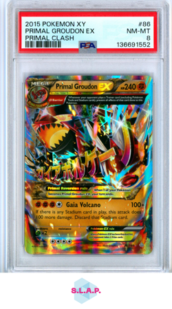PRIMAL GROUDON EX PRIMAL CLASH POKEMON XY PRIMAL CLASH 2015 86 PSA 8 - Image 1