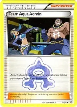 Team Aqua Admin (#25/34) - Reverse Holofoil XY - Double Crisis MP Pokemon - Image 1