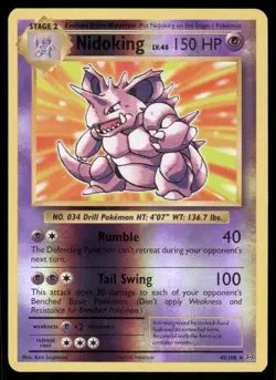 Pokemon Cards Nidoking 45/108 Reverse Holo Evolutions Holo Rare NM *2 - Image 1