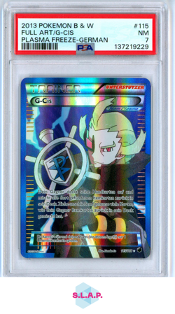 FULL ART/G-CIS PLASMA FREEZE-GER POKEMON BLACK & WHITE 2013 115 PSA 7 - Image 1