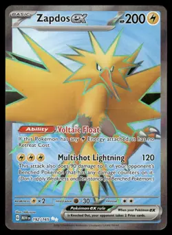 Pokemon Cards Zapdos ex 192/165 151 Ultra Rare NM - Image 1