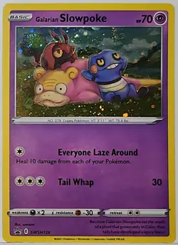 Double Swirls 🌀 Galarian Slowpoke Cosmos Holo Bleed Error Rare Pokemon TCG ✨ - Image 2