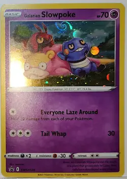 HD Fart Swirl 🌀 Galarian Slowpoke Cosmos Holo Bleed Error Rare Pokemon TCG ✨ - Image 2