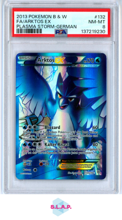 FA/ARKTOS EX PLASMA STORM-GER POKEMON BLCK & WHITE PLASMA STORM 2013 132 PSA 8 - Image 1