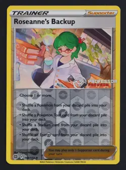 Pokemon TCG Roseanne’s Backup Reverse 148/172 Professor Program Stamped Promo - Image 1