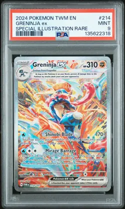 2024 POKEMON TWM EN-TWILIGHT MASQUERADE #214 GRENINJA EX PSA 9 - Image 1
