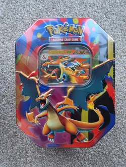 Pokemon TCG Mega Charizard Y ex Tin Sealed New 2026 Promo Card & Boosters - Image 1