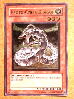 yugioh Proto-Cyber Dragon SOI-EN010 Ultimate Rare Unlimited Edition Played - Image 1
