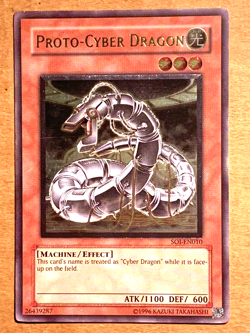 yugioh Proto-Cyber Dragon SOI-EN010 Ultimate Rare Unlimited Edition Played - Image 2