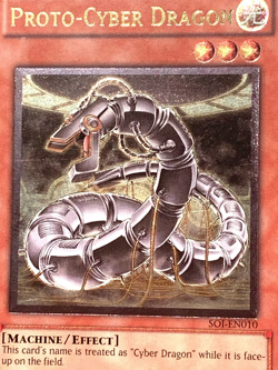 yugioh Proto-Cyber Dragon SOI-EN010 Ultimate Rare Unlimited Edition Played - Image 3