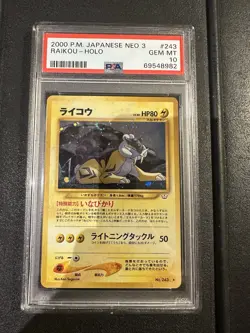 PSA 10 Gem Mint Raikou Neo Genesis Japanese Pokemon Card #243 - Image 1