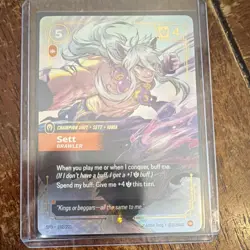 Riftbound TCG League of Legends Sett Brawler Champion Unit SFD Holo Card 232/221 - Image 1