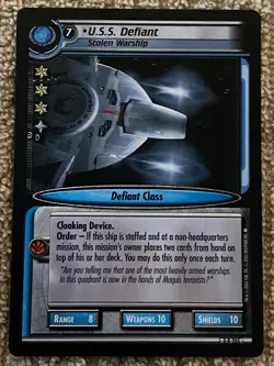 Star Trek CCG 2E USS DEFIANT Stolen Warship Rare Card NEVER PLAYED - Image 1