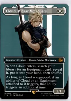MTG FIN *Non-Foil Cloud, Midgar Mercenary (Borderless) 375 M NM FINAL FANTASY - Image 1