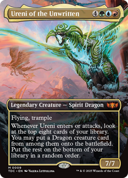 Ureni of the Unwritten (Borderless) #9 (Foil) HP Tarkir Dragonstorm Magic MTG - Image 1