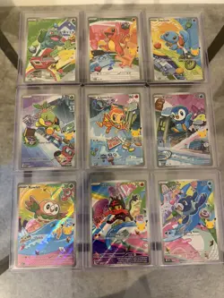 Pokemon First Partner Illustration Collection Series 1 Full Set Of 9 Promo Cards - Image 1