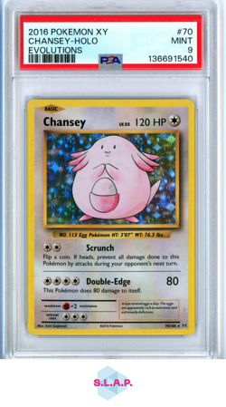 CHANSEY-HOLO EVOLUTIONS POKEMON XY EVOLUTIONS 2016 70 PSA 9 - Image 1
