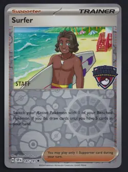 Pokemon TCG Surfer 187/191 STAFF Stamped Regional Championship Promo Card - Image 1
