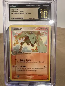 Pokemon TCG Rapidash EX Delta Species 52/113 CGC 10 Mint Gem - Image 1