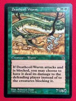 MTG 1X Deathcoil Wurm X1 Portal Second Age (Original 1998) Magic - LP - Image 1