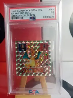 Charizard #157 - Holo - PSA 5 - Amada Japanese Pokemon Sticker Collection 1996 - Image 1