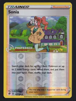 Pokemon TCG Sonia 167/172 Reverse Holo Professor Program Stamped Promo Card - Image 1