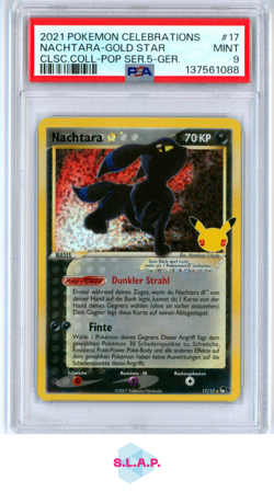 NACHTARA-GOLD STAR POP SER.5-GER. POKEMON CELEB CLSC. COLL. 2021 17 PSA 9 - Image 1