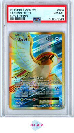 FA/PIDGEOT EX EVOLUTIONS POKEMON XY EVOLUTIONS 2016 104 PSA 8 - Image 1