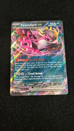 Pokemon TCG Fezandipiti EX 142/217 Ascended Heroes Pack Fresh Near Mint - Image 1