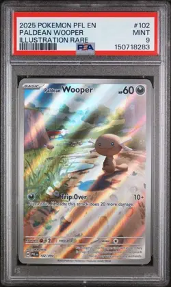 2025 POKEMON PHANTASMAL FLAMES #102 PALDEAN WOOPER ILLUSTRATION RARE PSA 9 - Image 1