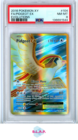 FA/PIDGEOT EX EVOLUTIONS POKEMON XY EVOLUTIONS 2016 104 PSA 8 - Image 1