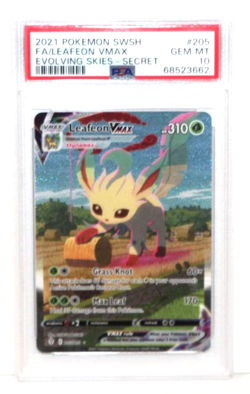 PSA 10 Gem Mint Leafeon VMAX #205/203 Evolving Skies Secret Rare Alt Art Pokemon - Image 1