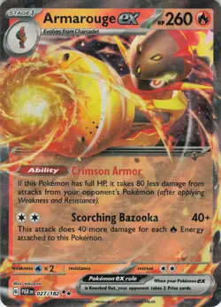 Armarouge ex 027/182 Double Rare Holo SV04: Paradox Rift NM Pokemon (FREE S&H) - Image 1