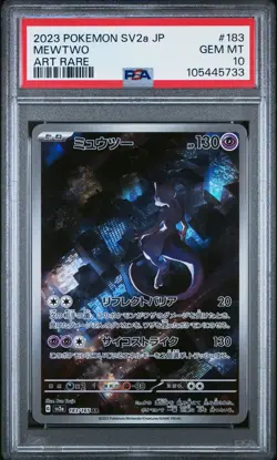 2023 Pokemon Japanese Sv2a-Pokemon 151 #183 Mewtwo Art Rare PSA 10 - Image 1