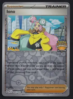 Pokemon TCG Iono Paldea Evolved STAFF Stamped Regional Championships 185/193 - Image 1