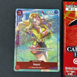 One Piece TCG Gear 5 Starter Deck Nami ST21-009 Alt Art + FREE OP13 Booster Pack - Image 2