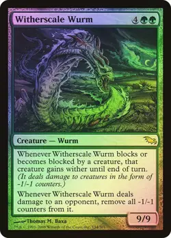 Shadowmoor MTG Foil Witherscale Wurm Magic - Image 1
