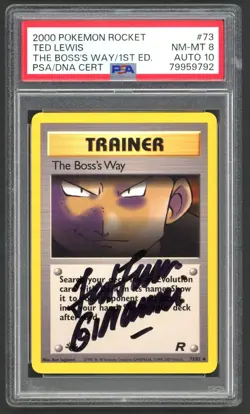 Pokemon Cards - PSA 8 Auto 10 1st Edition The Boss's Way 73/82 Ted Lewis Signed - Image 1