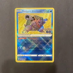 Pokemon Radiant Blastoise Holo Card 018/078 Pokemon Go - Image 1
