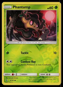 Pokemon Card Guardians Rising Phantump 6/145 Common Reverse Holo - Image 1
