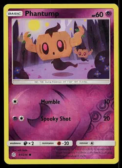 Pokemon Card Cosmic Eclipse Phantump 93/236 Common Reverse Holo - Image 1