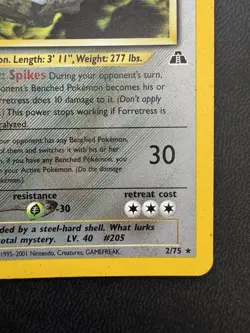 Pokemon TCG Forretress Holo Rare Card Neo Discovery Series 2/75 - Image 4