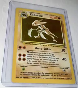 1999 Pokemon Fossil Set Kabutops Holo Rare 9/62 Unlimited 60HP TCG Card - Image 1
