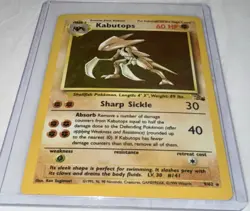 1999 Pokemon Fossil Set Kabutops Holo Rare 9/62 Unlimited 60HP TCG Card - Image 5