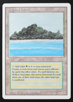 Tropical Island Magic Card Dual Land Revised MTG Reserved List - Image 1