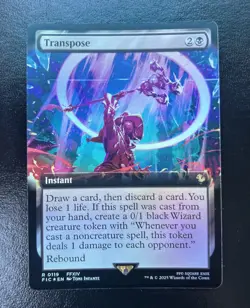 MTG Final Fantasy Transpose Borderless FOIL Magic Commander NM - Image 1