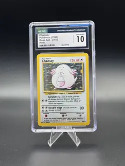 1999 Chansey 3/102 Holo Pokemon Card CGC 10 GEM MINT Base Set - Image 1